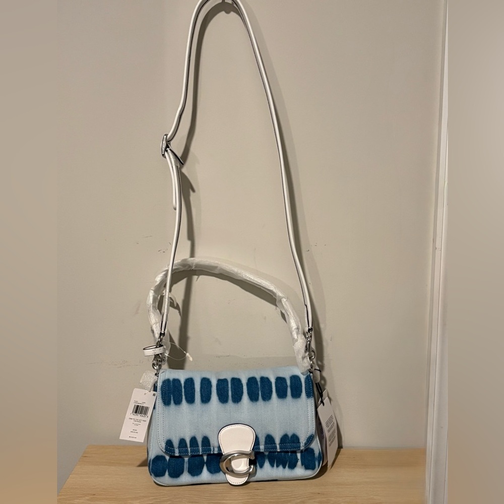❤️ Authentic BNWT Coach Denim Tie Dye Soft Tabby
